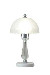 Rackhams Crystal Table Lamp with Scalloped Lampshade - White - One Size - thumbnail 5