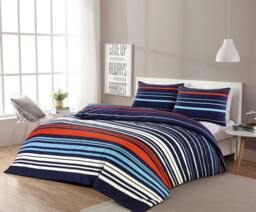 Rackhams Pedro Duvet Cover Set - Navy - Double - thumbnail 1