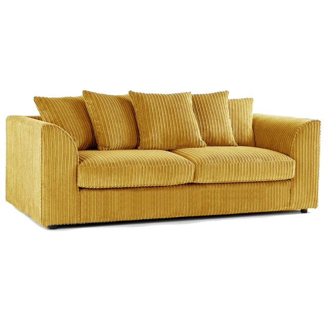 Rackhams Luxor Full Jumbo Cord 3 Seater - Scatter Back - Mustard - image 1