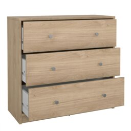 Rackhams May Chest of 3 Drawers in Jackson Hickory Oak - Oak - Matt - Melamine - thumbnail 5