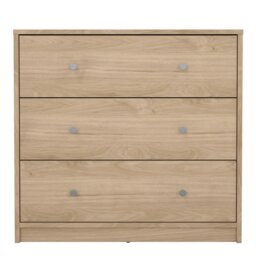 Rackhams May Chest of 3 Drawers in Jackson Hickory Oak - Oak - Matt - Melamine - thumbnail 2