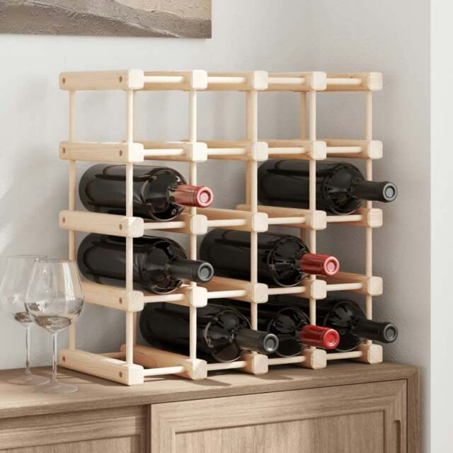 Rackhams Wine Rack for 20 Bottles 46.5x23x46.5 cm Solid Wood Pine