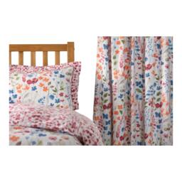 Rackhams Marnie Pencil Pleat Curtains - Multicoloured - 54in x 66in - Multicoloured - 80% Cotton/20% Polyester - thumbnail 1