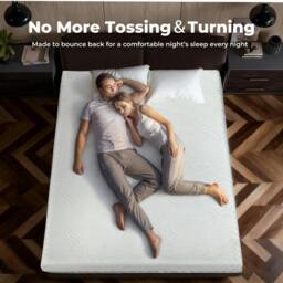 Rackhams Memory Foam Mattress Topper King Bamboo Charcoal Cooling Gel 8cm Thick Washable - thumbnail 6