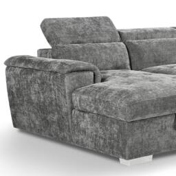 Rackhams Alora 4–5 Seater Grey Fabric U-Shaped Sofa with Storage & Headrests - thumbnail 5