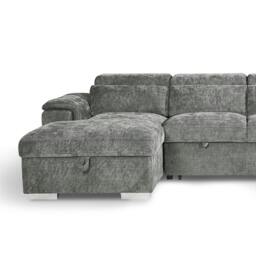Rackhams Alora 4–5 Seater Grey Fabric U-Shaped Sofa with Storage & Headrests - thumbnail 3