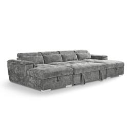 Rackhams Alora 4–5 Seater Grey Fabric U-Shaped Sofa with Storage & Headrests - thumbnail 2