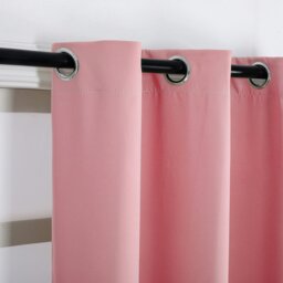 Rackhams Pink Eyelet Curtains - Thermal Blackout Curtains  - 46 x 54 Inch Drop - 2 Panel - thumbnail 5