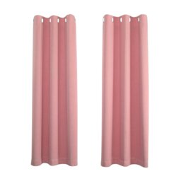 Rackhams Pink Eyelet Curtains - Thermal Blackout Curtains  - 46 x 54 Inch Drop - 2 Panel - thumbnail 1