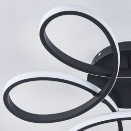 Rackhams Black Frame Modern Dimmable/White LED Chandelier Ceiling Light - Dimmable - 74 cm - thumbnail 4