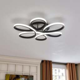Rackhams Black Frame Modern Dimmable/White LED Chandelier Ceiling Light - Dimmable - 74 cm - thumbnail 1