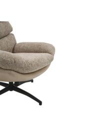 Rackhams Chenille Lounge Chair with Footstool - Light Brown - thumbnail 5