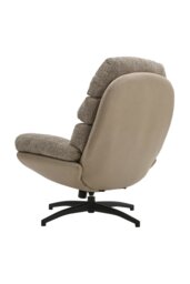 Rackhams Chenille Lounge Chair with Footstool - Light Brown - thumbnail 4