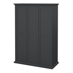 Rackhams Paris Wardrobe with 3 Doors in Matt Grey - Grey - Malemine - 1 - thumbnail 3