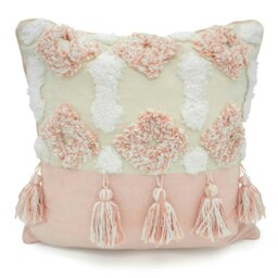 Rackhams Boho Tassle Heavy Tuft Cushion - 43cm x 43cm - Blue - thumbnail 2