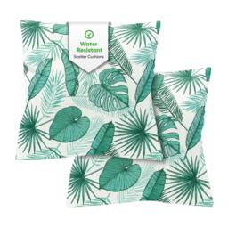 Rackhams Pair of Outdoor Scatter Cushions – Botanical Leaf Design - thumbnail 1