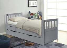 Rackhams 3ft Pine Trundle Bed With Storage Drawers in Natural White or Grey - Natural - thumbnail 2