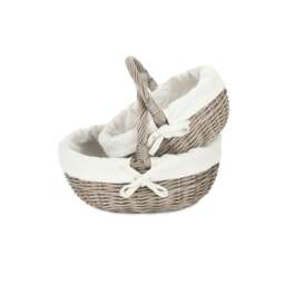 Rackhams Lined Antique Wash Wicker Bathroom Shopping Basket - Large - thumbnail 2