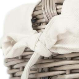 Rackhams Lined Antique Wash Wicker Bathroom Shopping Basket - Large - thumbnail 4