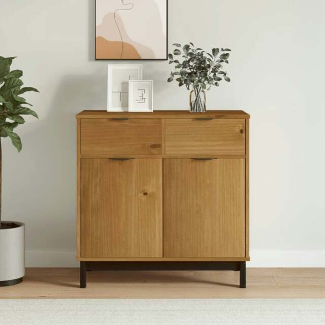 Rackhams Sideboard FLAM 80x40x80 cm Solid Wood Pine - image 1