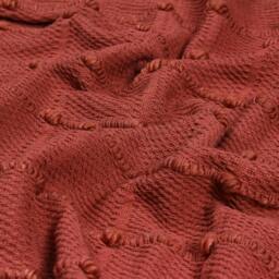 Rackhams Motti Throw - Red - 180cm x 130cm - Red - 75% Cotton/25% Polyester - thumbnail 2