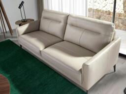 Rackhams Taupe grey leather sofa 6137/6138 - 3 - thumbnail 6