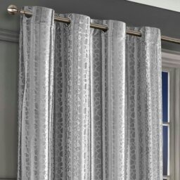Rackhams Verity Crushed Velvet Ready Made Eyelet Curtains - 140cm x 137cm - Cream - thumbnail 2