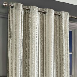 Rackhams Verity Crushed Velvet Ready Made Eyelet Curtains - 140cm x 137cm - Cream - thumbnail 3