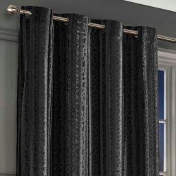 Rackhams Verity Crushed Velvet Ready Made Eyelet Curtains - 140cm x 137cm - Cream - thumbnail 4