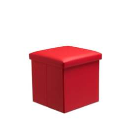 Rackhams Faux Leather Storage Ottoman Storage Box With Lid Foldable - 38x38x38cm Square - Brown - thumbnail 4