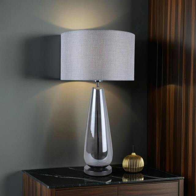 Rackhams Tulisa Tall Smoked Glass Table Lamp - image 1