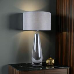 Rackhams Tulisa Tall Smoked Glass Table Lamp - thumbnail 1