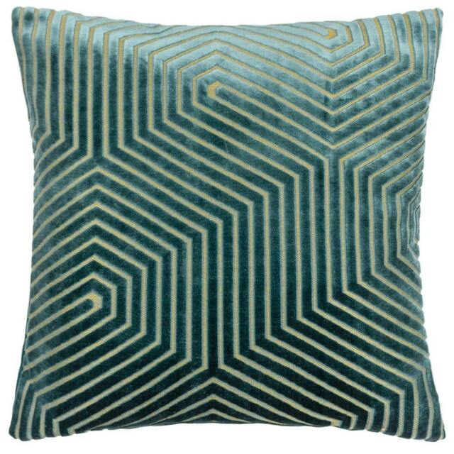 Rackhams Evoke Cut Cushion Cover - Teal - 45cm x 45cm - Teal - 100% Polyester - image 1