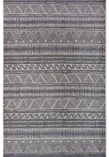 Rackhams Indoor & Outdoor Tribal Geometric Rug – Grey - 115X170 cm - image 1