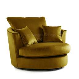 Rackhams Brooklyn Plush Velvet Swivel Chair - Black - thumbnail 6