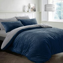 Rackhams Plush Corduroy Teddy Fluffy and Warm Fleece Duvet Cover Set - Olive - Single - thumbnail 3