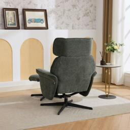 Rackhams Oldbury Swivel Chair with Footstool - Pearl Grey - thumbnail 5