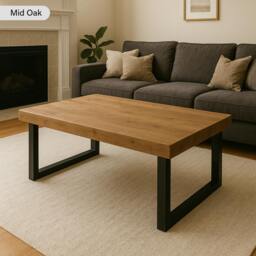 Rackhams Chunky & Sturdy Handmade Wooden Coffee Table - 60 - 60 - thumbnail 1