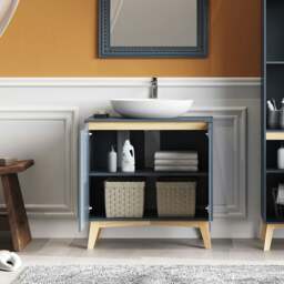 Rackhams Bathroom Freestanding Under Sink Cabinet - Grey - thumbnail 2