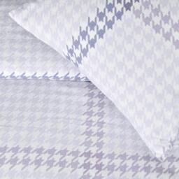 Rackhams Luxury Hounds tooth Check Brushed Cotton Duvet Cover Set - Easy Care Bedding - Lilac - Double (200cm x 200cm) - thumbnail 4