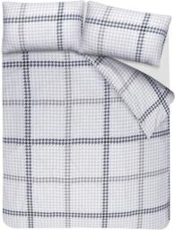 Rackhams Luxury Hounds tooth Check Brushed Cotton Duvet Cover Set - Easy Care Bedding - Lilac - Double (200cm x 200cm) - thumbnail 6