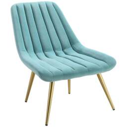 Rackhams Livingandhome Velvet Upholstered Gold Metal Legs Lounge Accent Chair - thumbnail 5