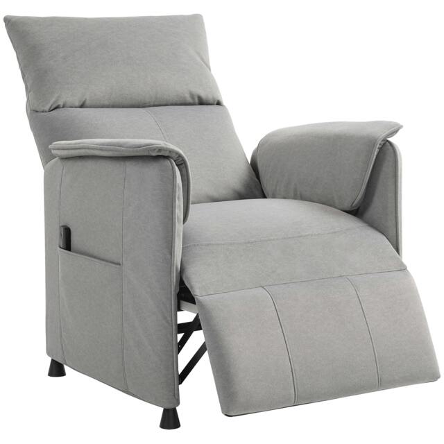 Rackhams Electric Reclining Chair w/ Remote, Power Recliner for Elderly, Black - Grey - image 1