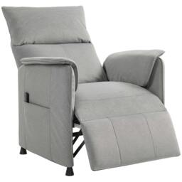 Rackhams Electric Reclining Chair w/ Remote, Power Recliner for Elderly, Black - Grey - thumbnail 1