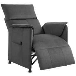 Rackhams Electric Reclining Chair w/ Remote, Power Recliner for Elderly, Black - Grey - thumbnail 2