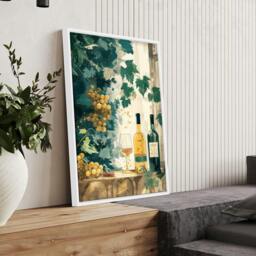 Rackhams Living Room Canvases - Set of 2 Italian Lifestyle Wall art Prints - A4 8.27 x 11.69 in / 21 x 29.7 cm - Satin Photo paper 280 gsm - Oak Frame - thumbnail 5