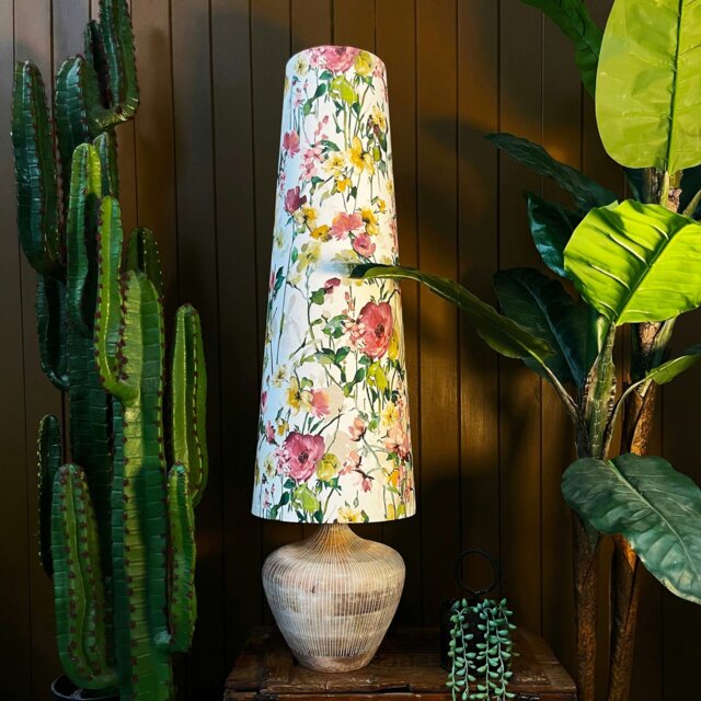 Rackhams Hazy Meadow Linen Oversized Cone Lampshades in Salt - Queen - image 1