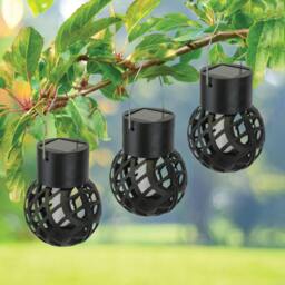 Rackhams Pack of 6 Solar Hanging Lanterns – Dancing Flame LED Lights - thumbnail 3