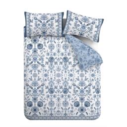 Rackhams Zoukara Floral Reversible Duvet Cover Set Blue - King - Blue - thumbnail 5