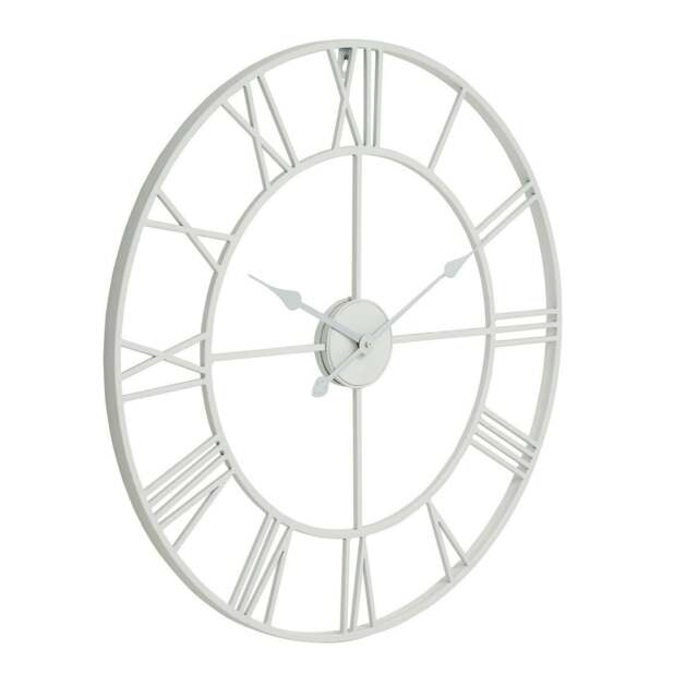 Rackhams Skeleton Wall Clock - White - One Size - White - 100% Mixed - image 1
